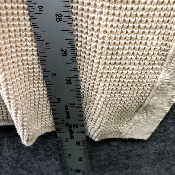 Maison Jules Cardigan Womens XL Beige Peach Button Front Exposed Seam Boho - Picture 9 of 9
